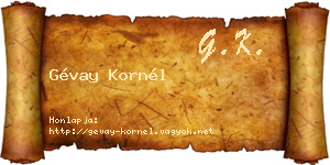 Gévay Kornél névjegykártya
